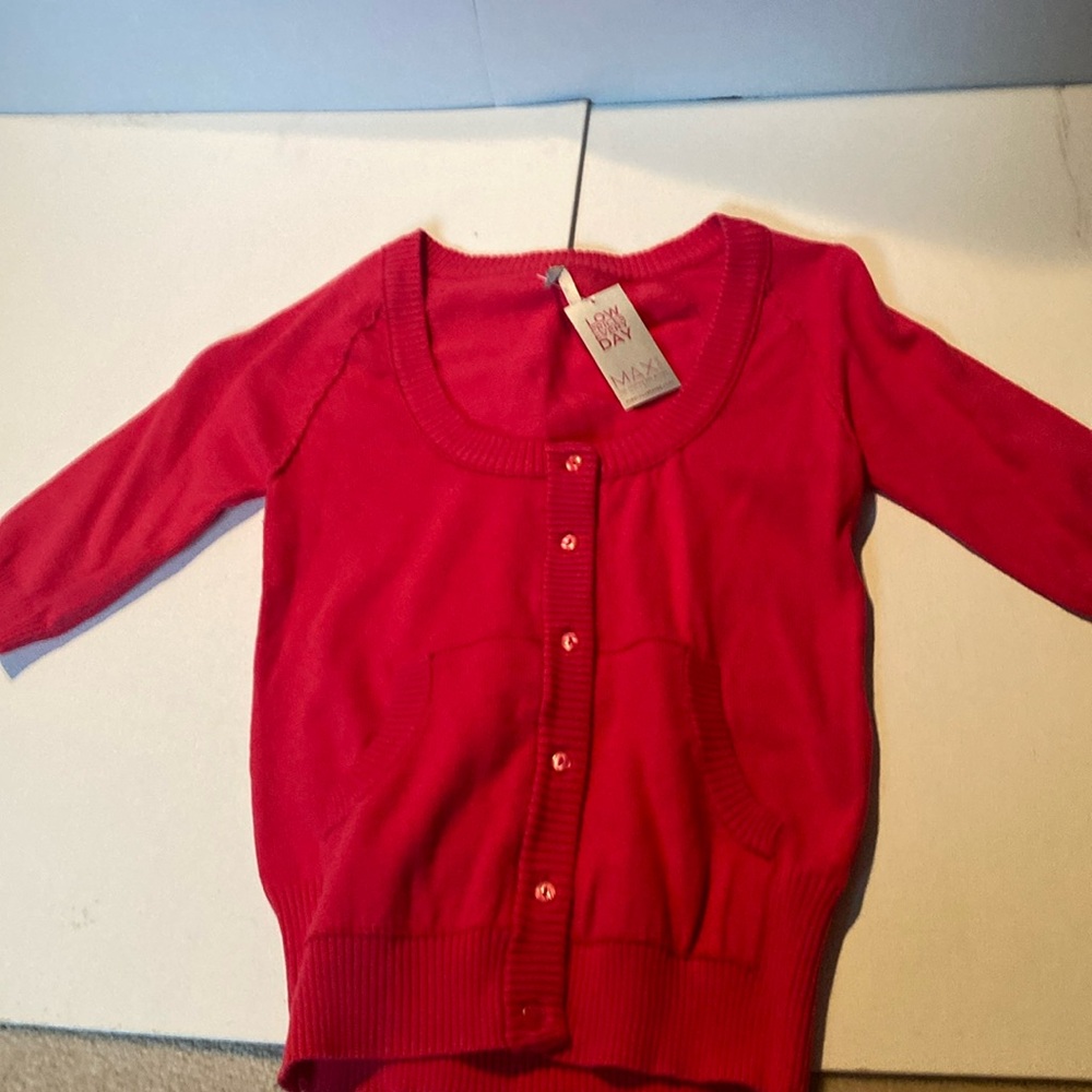 NWT & Vintage Max Rave Mustard Reddish Pink Cardigan